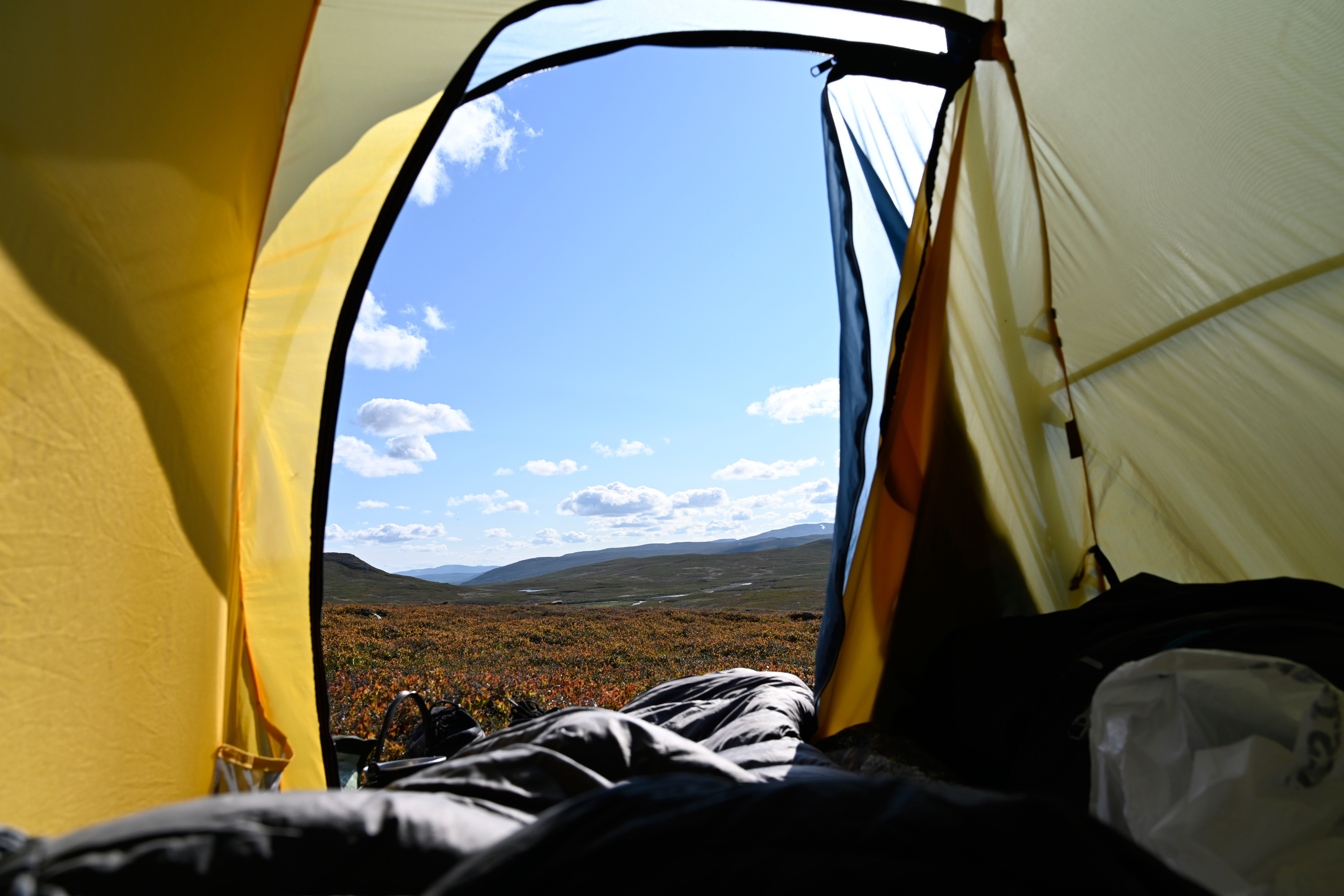Telttur i Børgefjell - deilig utsikt å våkne til